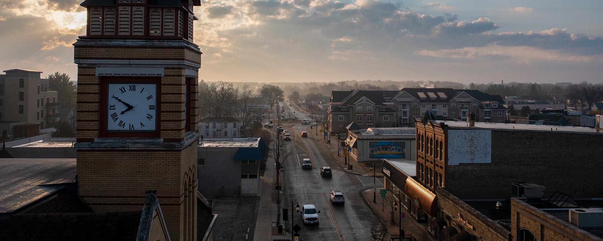 City Hall view from above in Oconomowoc