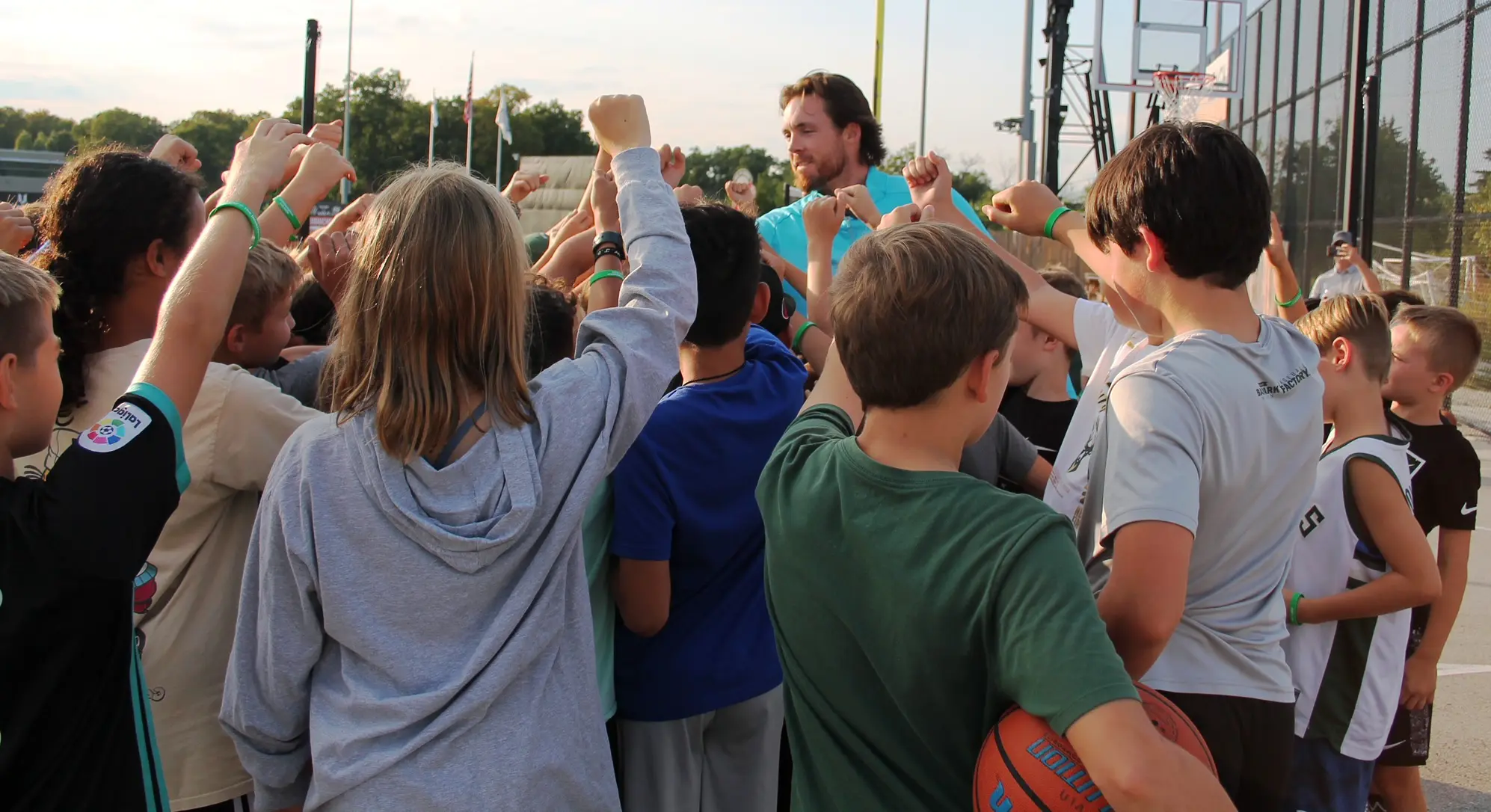 Pat Connaughton teaches kids about basketball Pat Connaughton teaches kids about basketball